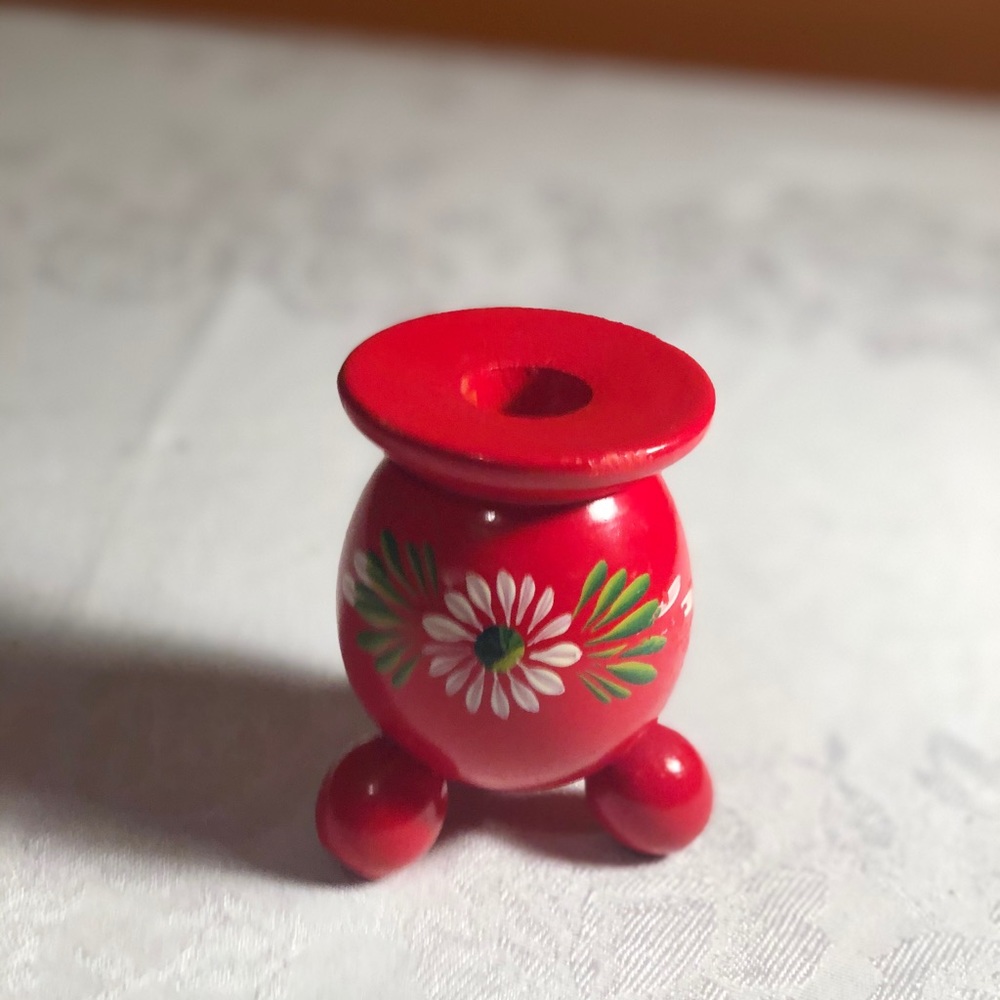 Little red candle holder